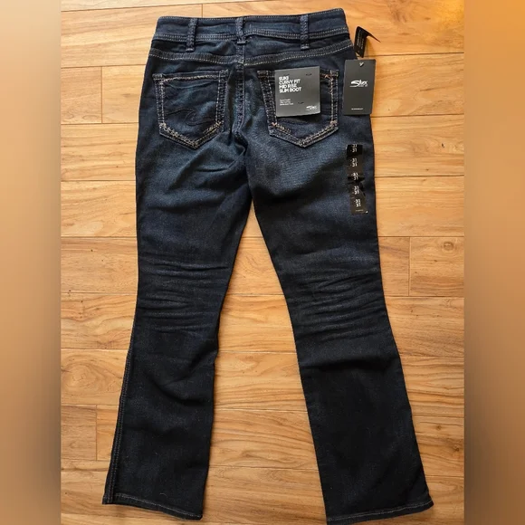 Silver Jeans Suki Curvy Fit Mid Rise Slim Boot Jeans 31x31 NWT - Picture 9 of 11